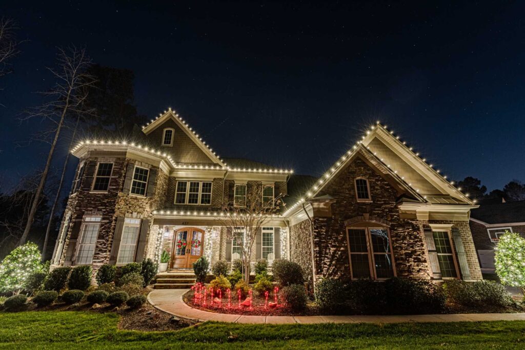 Commercial Christmas Light Installation in Suwanee